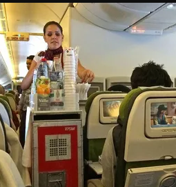 Why do Airlines offer water as soon as the ‘fasten seatbelts’​ sign is turned off?