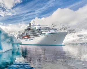 Crystal Endeavor ship Antarctic ice shelf