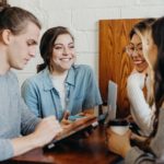 A group of students at a coffee shop