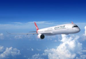 Qantas A350-1000. Airbus S.A.S 2019 - computer rendering by FIXION - photo by dreamstime.com