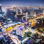 Bangkok aerial photography of cityscape during night time