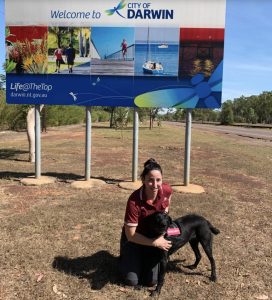 Detector Dog Zinta with handler in Darwin