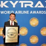 CEO Jeffrey Goh receiving the World Airline Award 2022