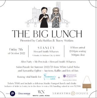 Friendship with heart leads to THE BIG LUNCH event in Brisbane : OCTOBER 7