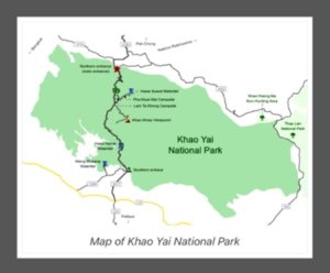 Map of Khao Yai National Park