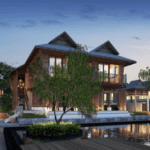 Rendering of the teak villas at Aleenta Chiang Mai