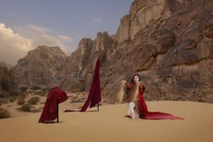 Rui Fu performs in the world premiere of Nine Songs, presented by Wadi AlFann