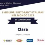 CLARA has been awarded N21 Best Italian Restaurant in The World
