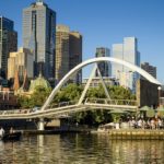 Melbourne Skyline. Ponyfish Island