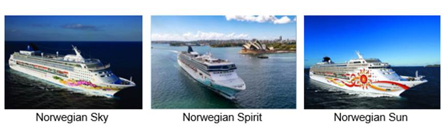 Three NCL ships cruise Asia for the first time: Norwegian Spirit, Norwegian Sun and Norwegian Sky