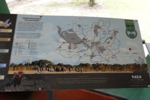 KAZA infor board - Wildlife Dispersal Areas - on display in Hwange NP, Zimbabwe - photo Carrie Hampton