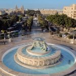 The landmark Triton Fountain in front of The Phoenicia Malta.