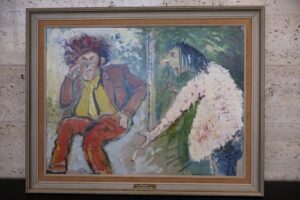 Dridan and self portrait by Barry Humphries 1972 David Dridan Family Collection