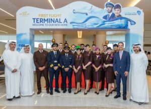 Image 3 - Etihad Airways Flight Crew operating the first ever flight from Terminal A LR