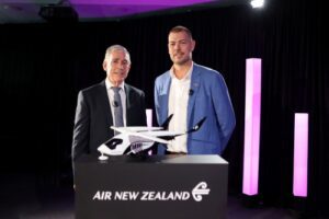 Air New Zealand CEO Greg Foran and BETA Technologies CEO Kyle Clark