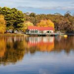 A late autumn afternoon on Lake Daylesford in Daylesford, Victoria, Australia