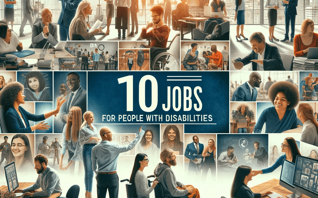 DALL·E 2024 02 01 13.38.37 An Inspirational Image Representing A New Employment Program Designed To Find 100 Jobs For People With Disabilities. The Scene Shows A Diverse Group O 1024x640 