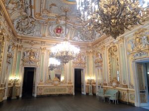 A palatial room at Palazzo Parisio.