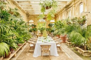 Private lunch in the orangery of Palazzo Parisio.