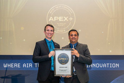 Oman Air Wins 2024 Apex Award for Best Seat Comfort