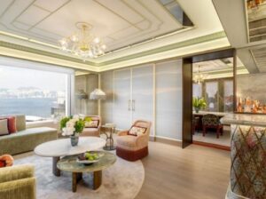 The Shangri-La Suite’s Sitting Room & Private Bar