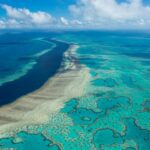 Aerial of Hardy Reef, located in the Whitsunday region