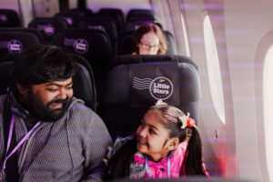 Air New Zealand’s Dreamliner takes 50 Koru Care kids on a scenic journey over the South Island.