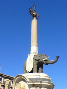 Elephant obelisk in Catania's Piazza del Duomo.