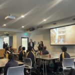 Ari Foo, DOSM and Irlanda Garcia, hotel General Manager take questions from school students at SKYE Suites Parramatta