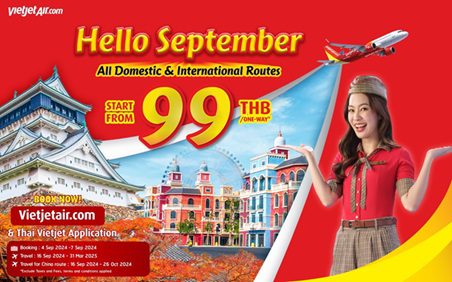 Hello September! Fly with Vietjet Thailand from THB 99