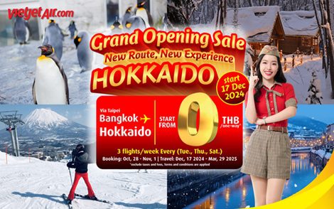 Vietjet Launches Bangkok-Hokkaido Flights from THB 0!