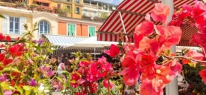 The Cours Saleya flower market in Old Nice.