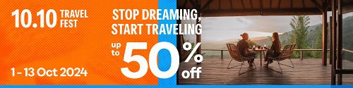 Traveloka 10.10 Fest: Up to 50% Off Year-End Escapes