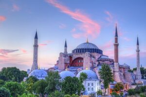 Hagia Sophia Clouds Twilight Istanbul.