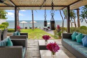 Villa Chi Samui at Lotus Samui - Outdoor sala overlooking the ocean.