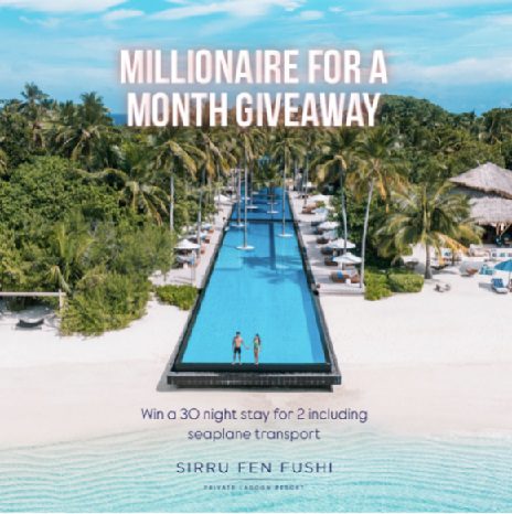 Win Big: Maldives’ ‘Millionaire for a Month’ Awaits!