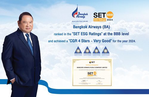 Bangkok Airways Earns Prestigious ESG and Governance Ratings for 2024