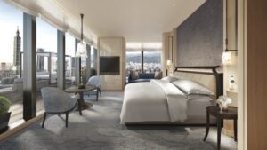 Capella Taipei (Q1 2025) guestroom render.