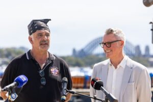 Sydney NYE fireworks media call Glebe Island_Fortunato Foti and Stephen Gilby, CoS Producer_Chris Southwood for CoS.