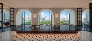 The Ritz-Carlton, Bangkok Lobby Arch Lily Pond Art Piece.
