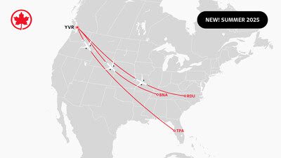 Air Canada Unveils 2025 Summer Transborder Schedule from YVR