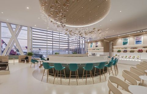 Hawaiian Airlines Unveils Premium Lounge Design at Honolulu