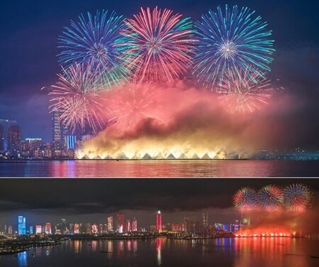 Fireworks & Drones Illuminate Haikou’s Spectacular Lantern Festival