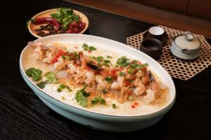 Steamed Garlic Prawns