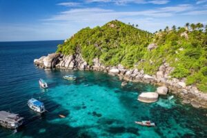 Aerial,View,Of,Shark,Bay,In,Koh,Tao,,Thailand