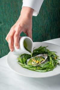 Duet by David Toutain - TARRAGON, Ostra Regal Oyster, Kiwi