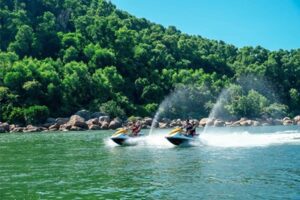 Guests can jet ski on the pristine ocean near Laguna Lang Co