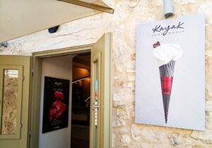 Kayak gelateria in Fiskardo serves exotic flavours with big smiles