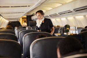 KlasJet flight attendant during sports charter flight