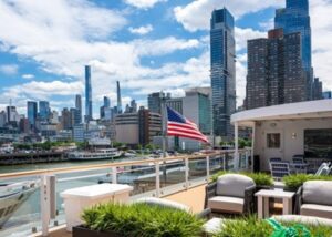 One of American’s small ships docked in New York City
